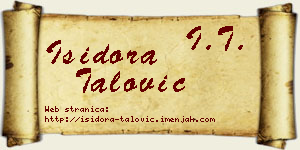 Isidora Talović vizit kartica
